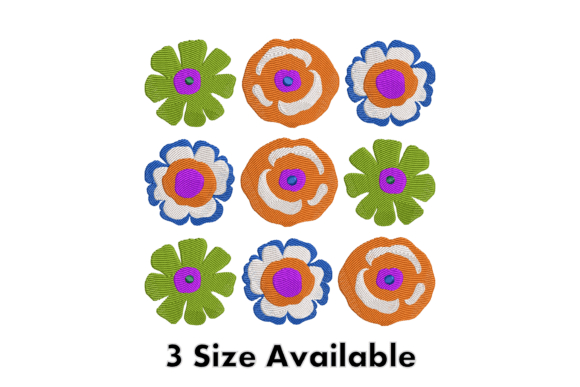 Colorful Floral Block Embroidery File