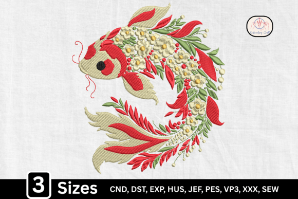 Floral Ornate Koi Fish