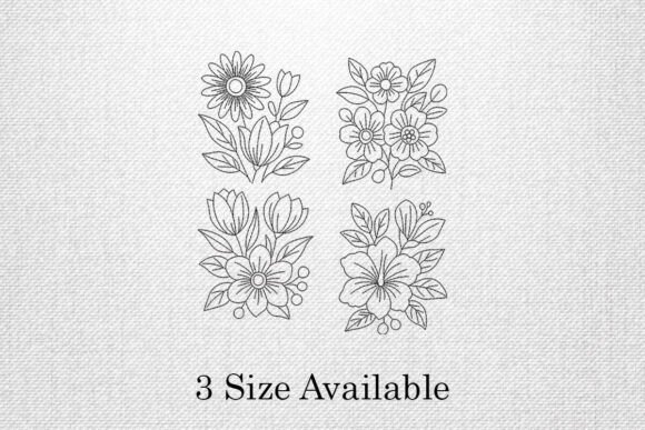 Floral Sketch Stitch Embroidery Set