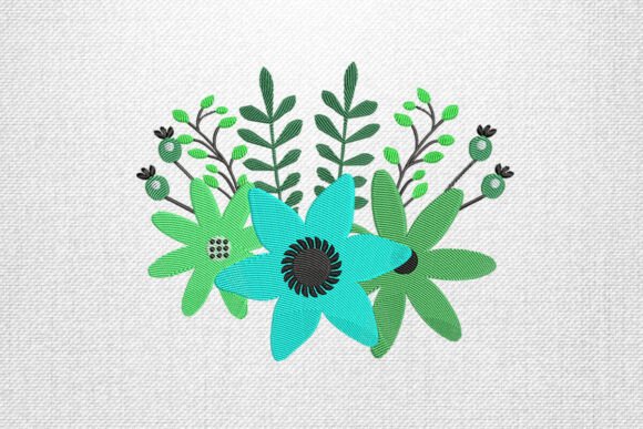 Green Floral Branch: A Seasonal Embroidery Staple