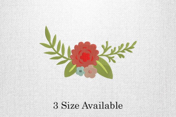 Red Floral Bouquet Embroidery Design