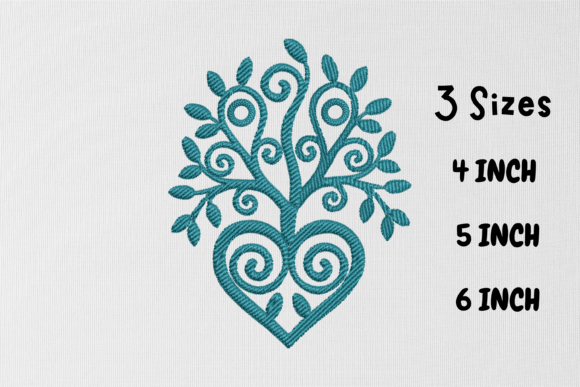 Swirly Floral Love Heart Tree
