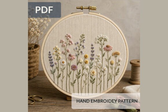 Wildflower Hand Embroidery Pattern PDF